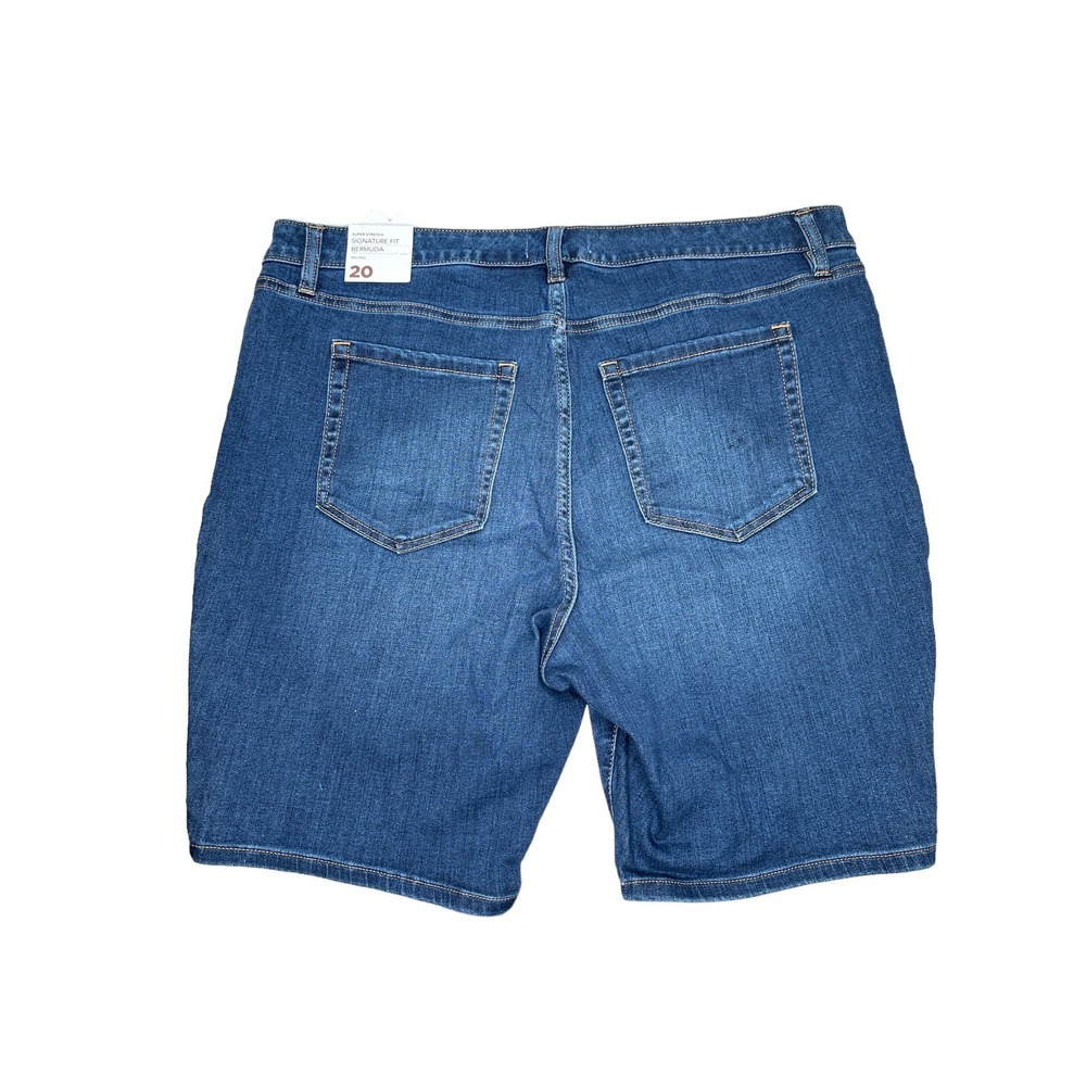 NEW Lane Bryant New Dark Wash Mid Rise Stretch Bermuda Denim Shorts 20 XXL NWT D - Picture 2 of 3